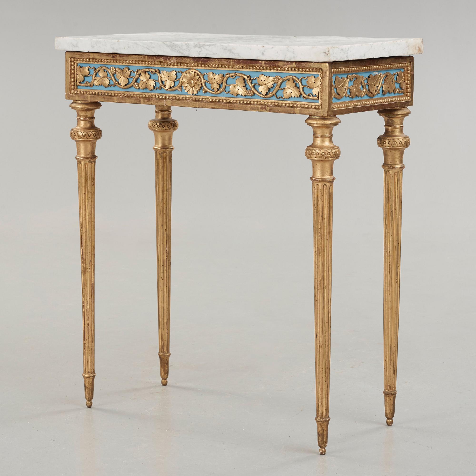 KONSOLBORD. Gustavianskt stockholmsarbete i Pehr Ljungs art, 1700-talets slut.