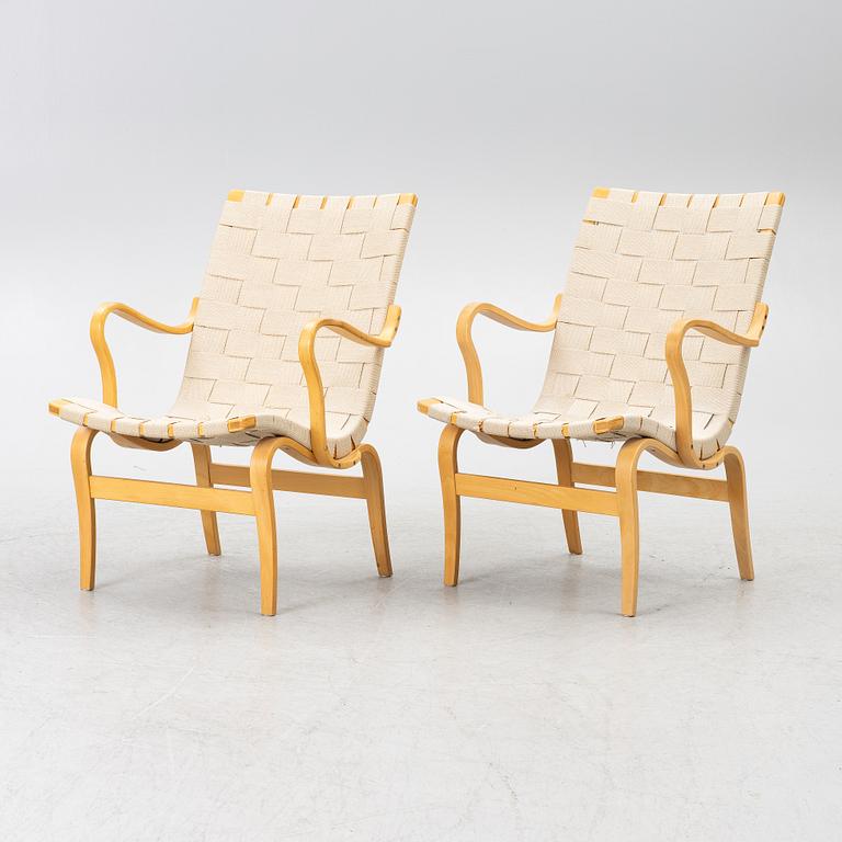 Bruno Mathsson, a pair of armchairs, "Eva", DUX, late 20th century.