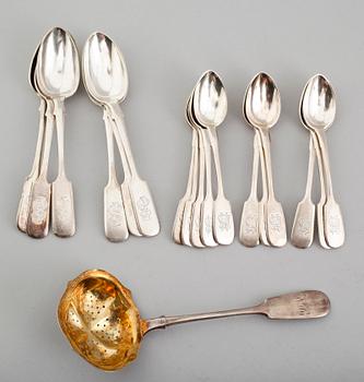 BESTICK, 18 delar, silver, Ryssland, bla 1863, 1896. Vikt ca 324 gram.