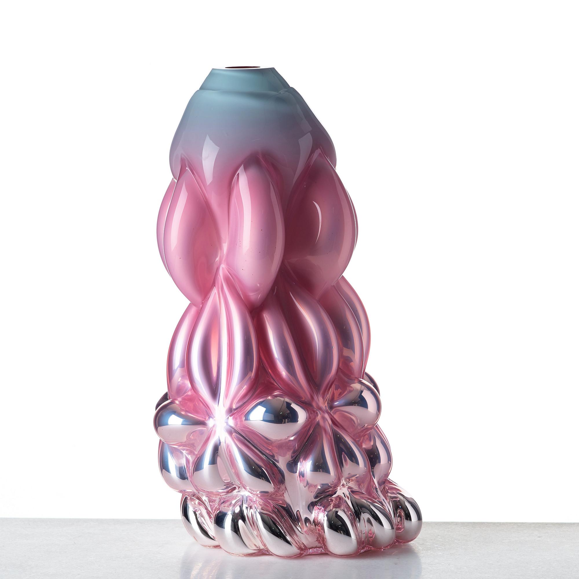 Hanna Hansdotter, a "Tiffany print" glass sculpture, The Glass Factory, Boda Glasbruk, Sweden 2018.