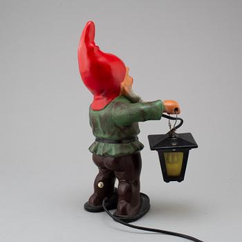 A terracotta gnome with lantern from Heissner, Germany, second half of the 20th Century.