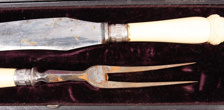 TRANSCHERBESTICK, ben och silver. Sheffield 1893-94.