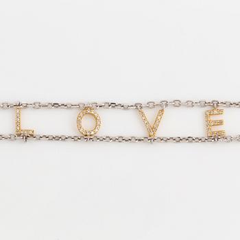 Eight-cut diamond bracelet, 'Love'.