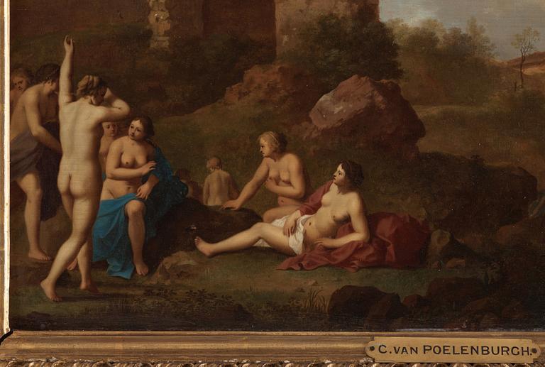 Cornelis van Poelenburgh tillskriven, Badande nymfer.