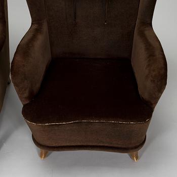 A pair of armchairs, mid-20th century.