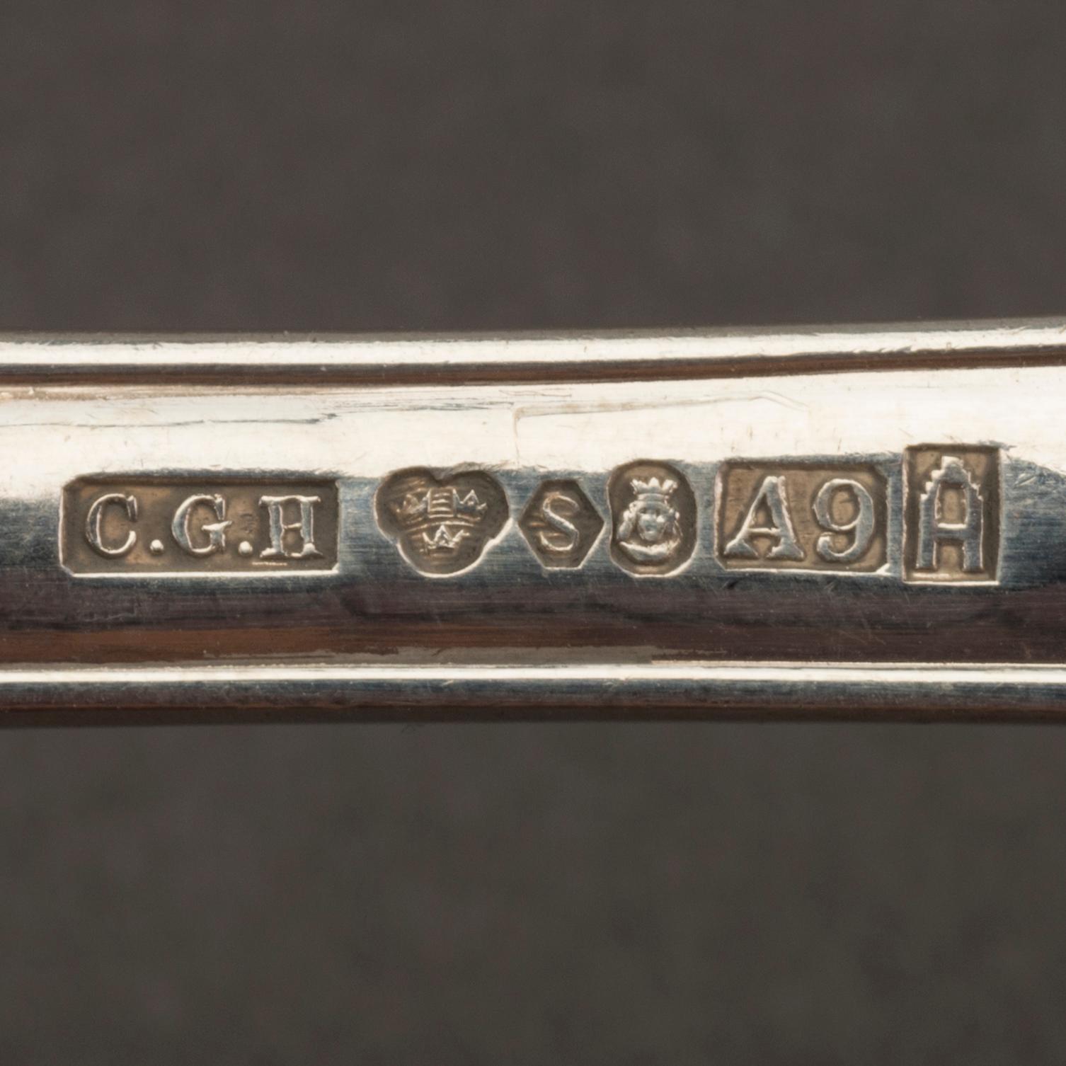 BESTICKSERVIS, 70 delar silver, "Prins Albert" C.G. Hallberg,1900-talets mitt / senare del.