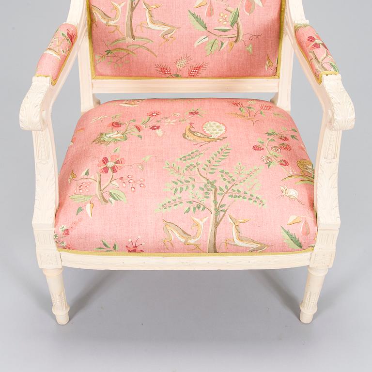 A Louis XV style armchair, late 19th-century.