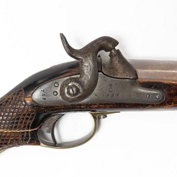 Slaglåspistol, m/1850 flankör, med löskolv.