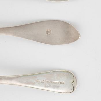 Skedar, 9 st, silver, Sverige 1700-1800-tal.