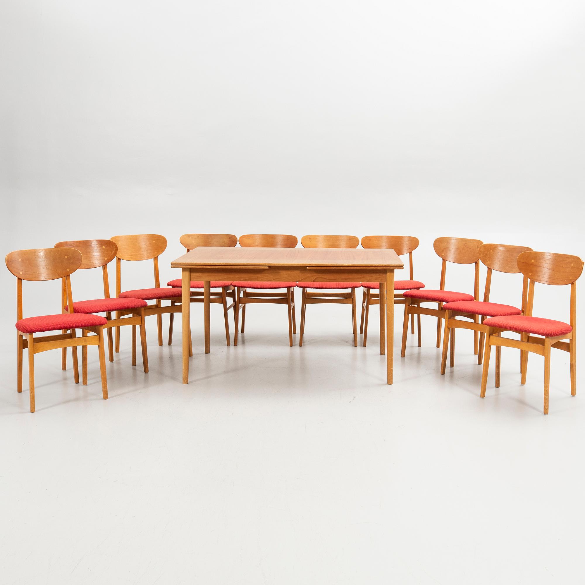 Dining group, 11 pieces, 6+4 chairs, Ikea, model "Monaco".