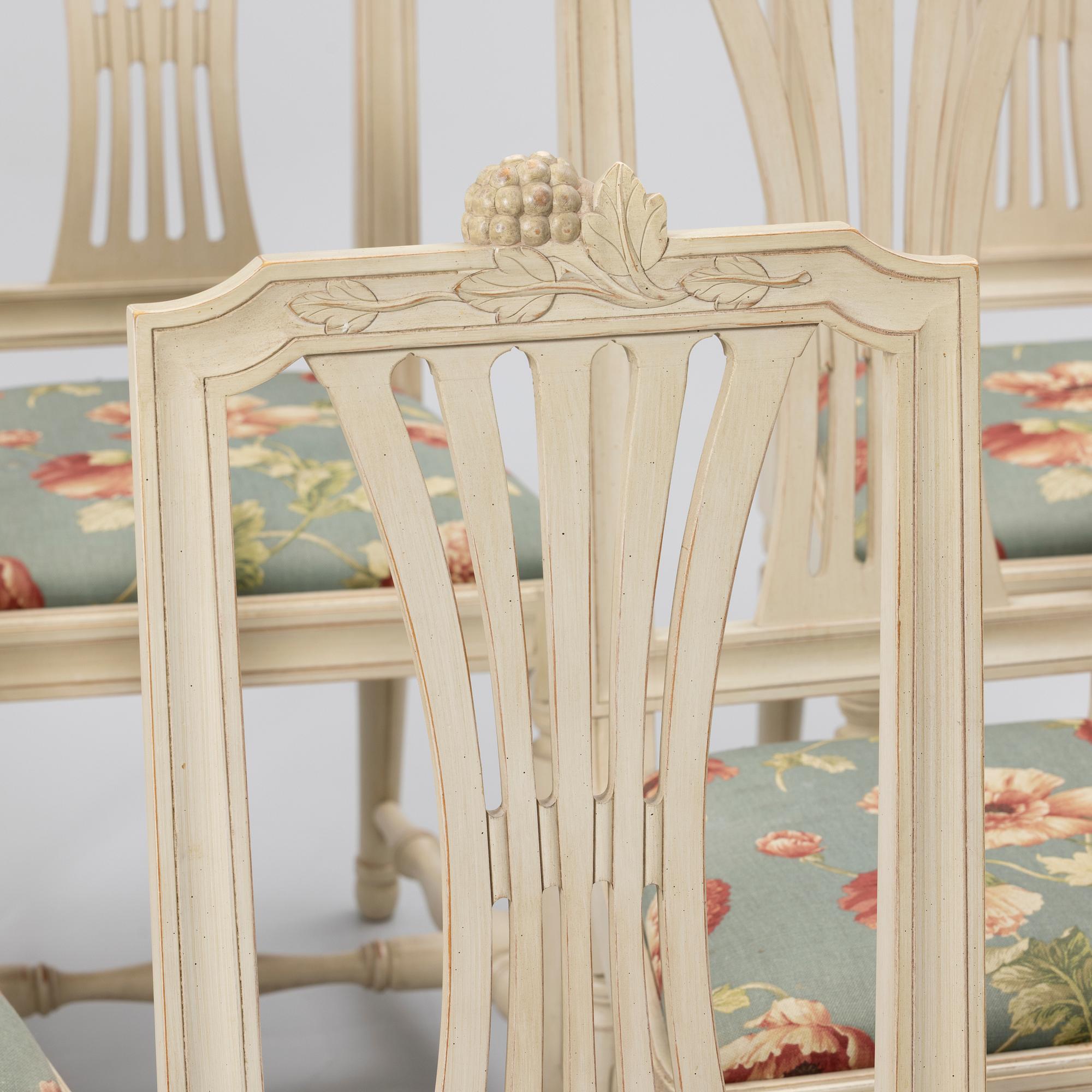 Dining set, 7 pieces, Gustavian style, 20th century.