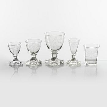 An Empire-Style Glass Service, 20th century (36 pieces).