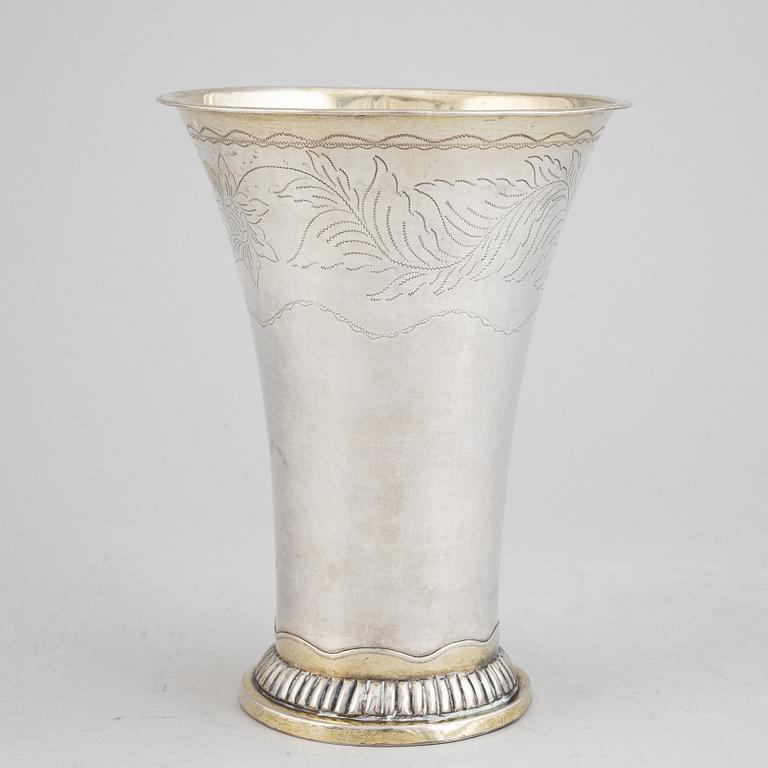 A silver beaker by Nils Tornberg, Linköping 1810.