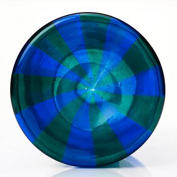 Fulvio Bianconi, a blue and green glass pitcher, Venini Murano, Italy 1960s.