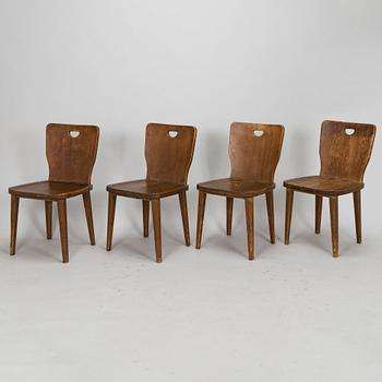 Werner West, a set of four 1930s 'Leo' chairs for Oy Stockmann Ab, Keravan puusepäntehdas, Finland.