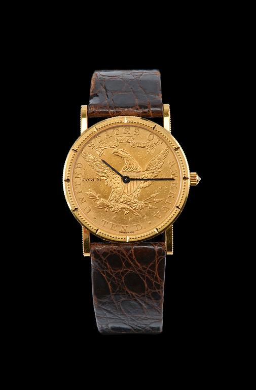 MIESTENRANNEKELLO, "Corum 10 Dollar Coin Watch" 22 ja 18K kultaa. ref. 5014756.