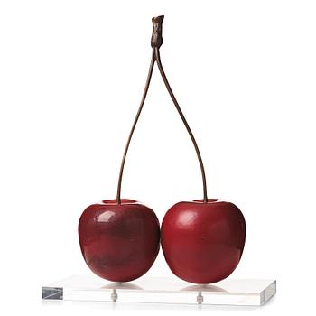 Hans Hedberg, a faience and bronze sculpture of cherries, Biot, France.