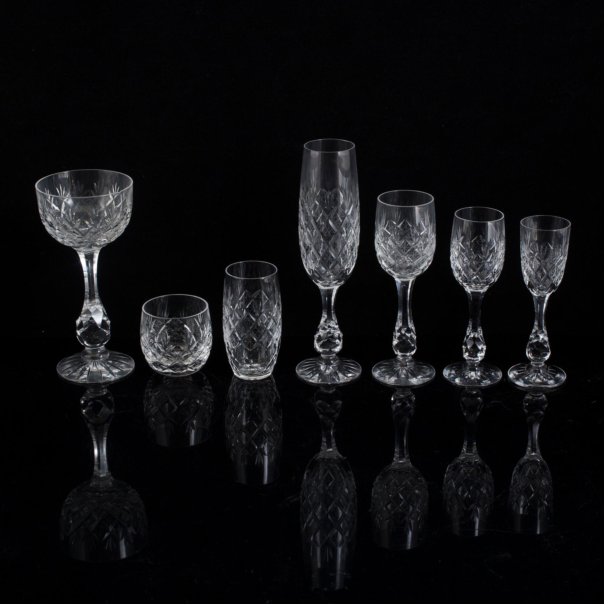 GLASSERVIS, "Pompadour", Fritz Kallenberg, Kosta Boda, 1900-talets andra hälft.