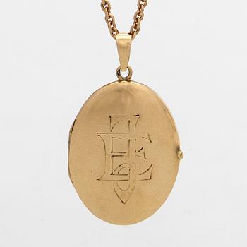 Medaljonki ja ketju, 18K kultaa.