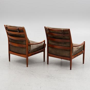 Ingemar Thillmark, a pair of 'Läckö hög' armchairs, OPE Möbler, 1960's.