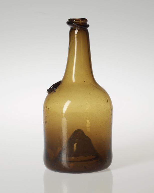 A Swedish green glass bottle, Strömbäck, late 18th Century.