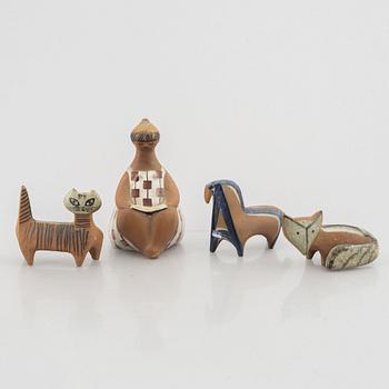 Lisa Larson, 4 figurines, including "Charlotta" from the series "The ABC Girls", Gustavsberg.