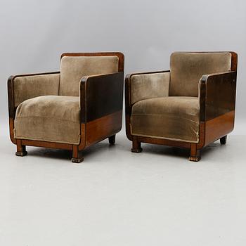 FÅTÖLJER, 1 par, 1900-talets första hälft.