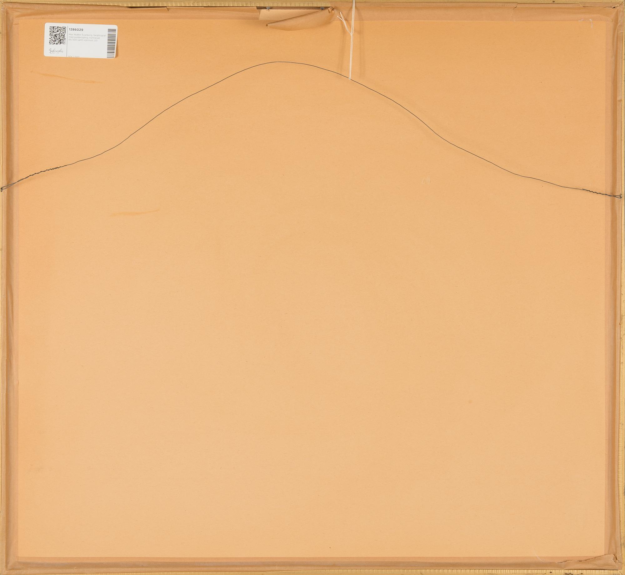Max Walter Svanberg, gold embossed lithograph, signed and numbered 65/300.