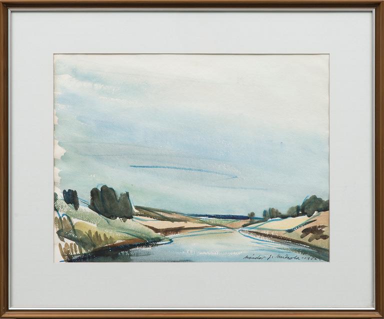 NANDOR MIKOLA, watercolour, signed and dated 1952.