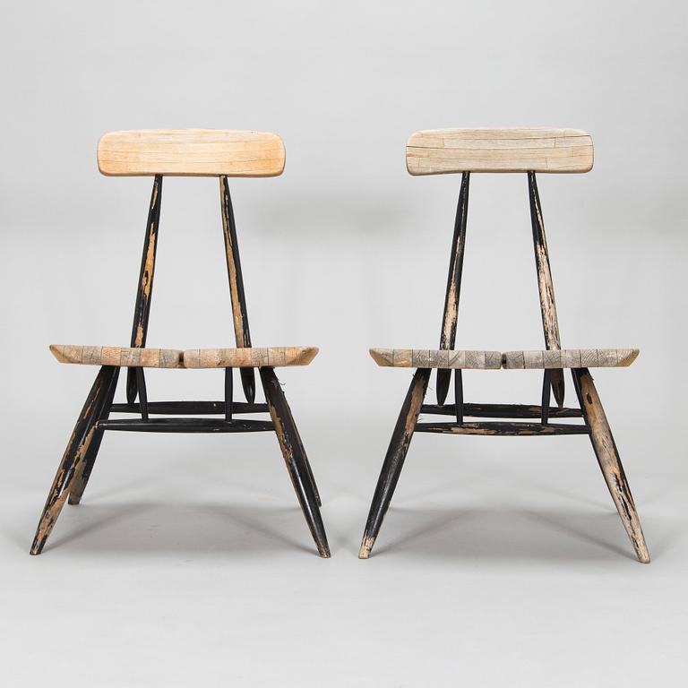 Ilmari Tapiovaara, fåtöljer ett par, "Pirkka lounge chair", Laukaan Puu 1960-tal.