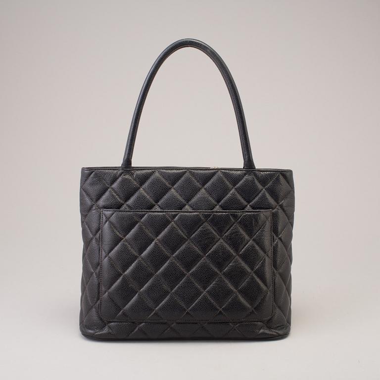 Black Caviar Leather Medallion Tote Bag, 2000-2002.