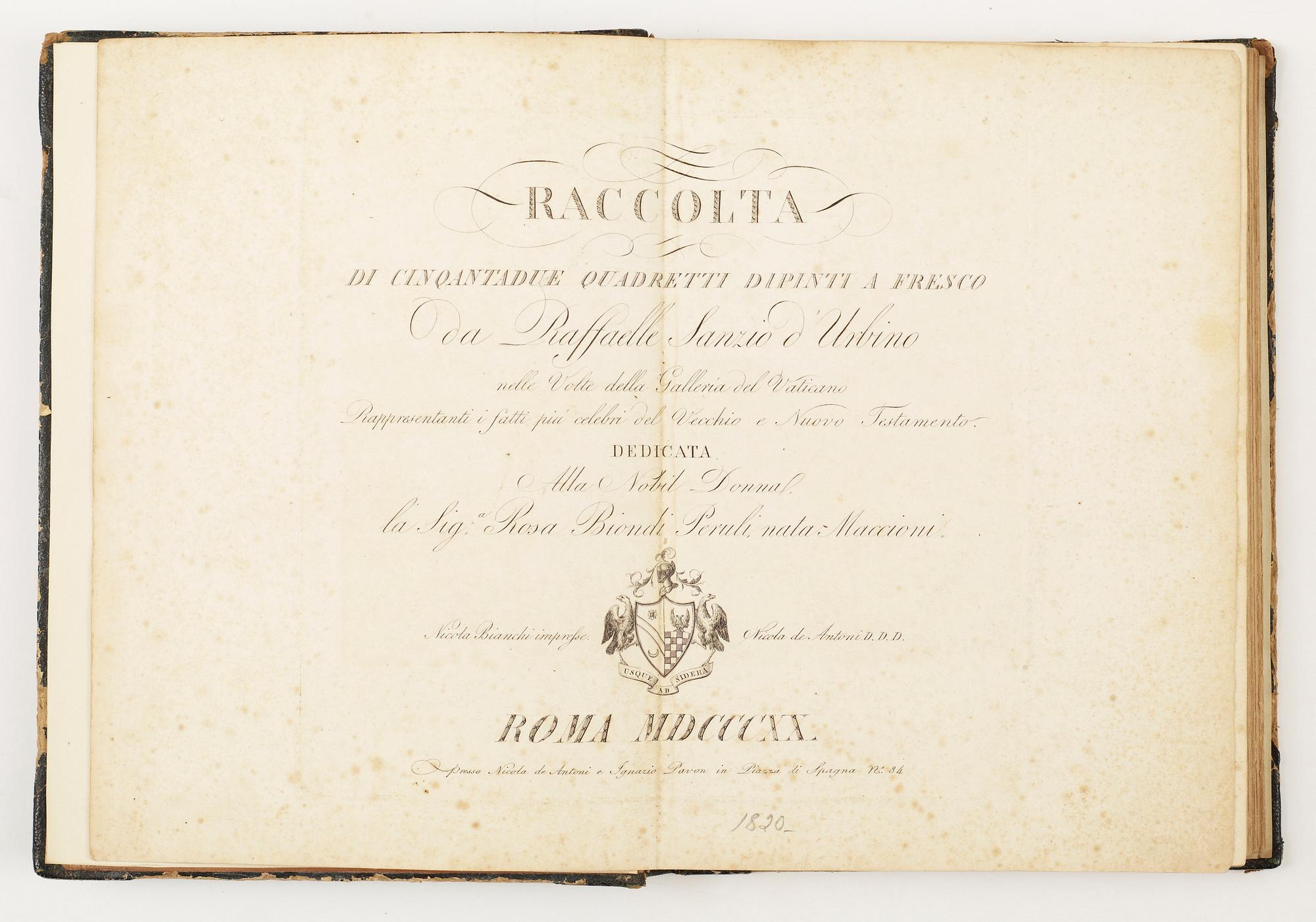 BOK, "Raccolta di cinqantadue quadretti dipinti a fresco da Raffaelle Sanzio d`Urbino..." Rom 1820.