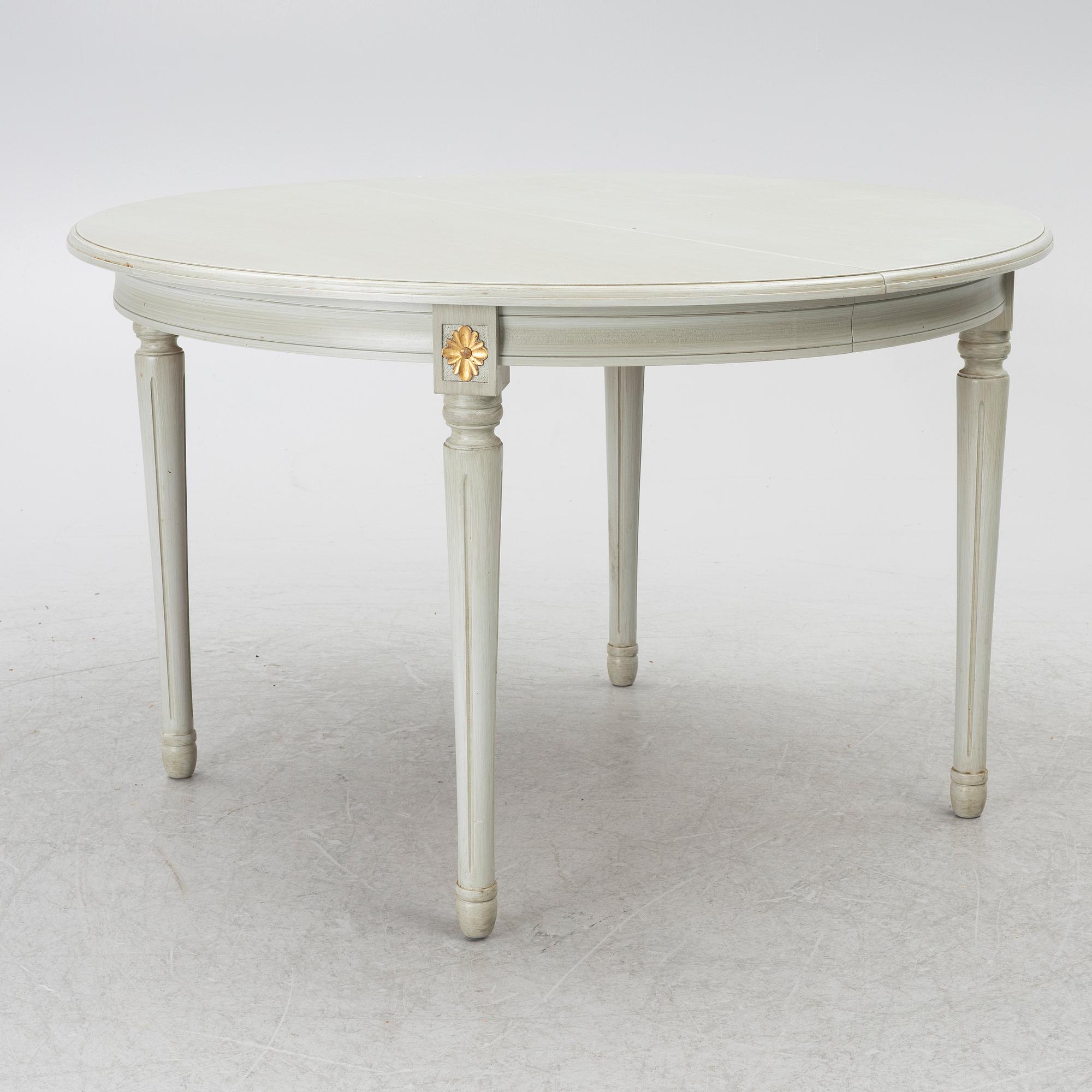 A Gustavian style 'Vegeholm'dining table, KA Roos, second half of the 20th Century.