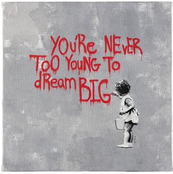 395. Hijack, "Never Too Young to Dream Big - Red Grey".
