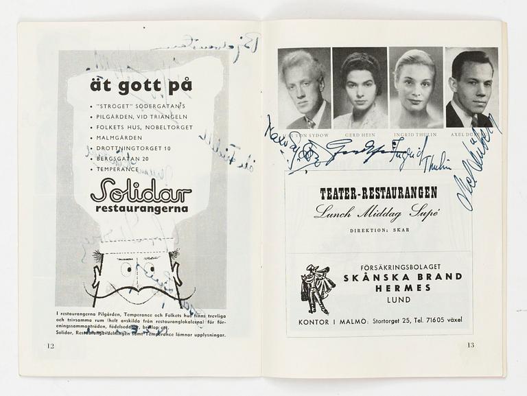 TEATERPROGRAM Ingmar Bergman. "Erik XIV".