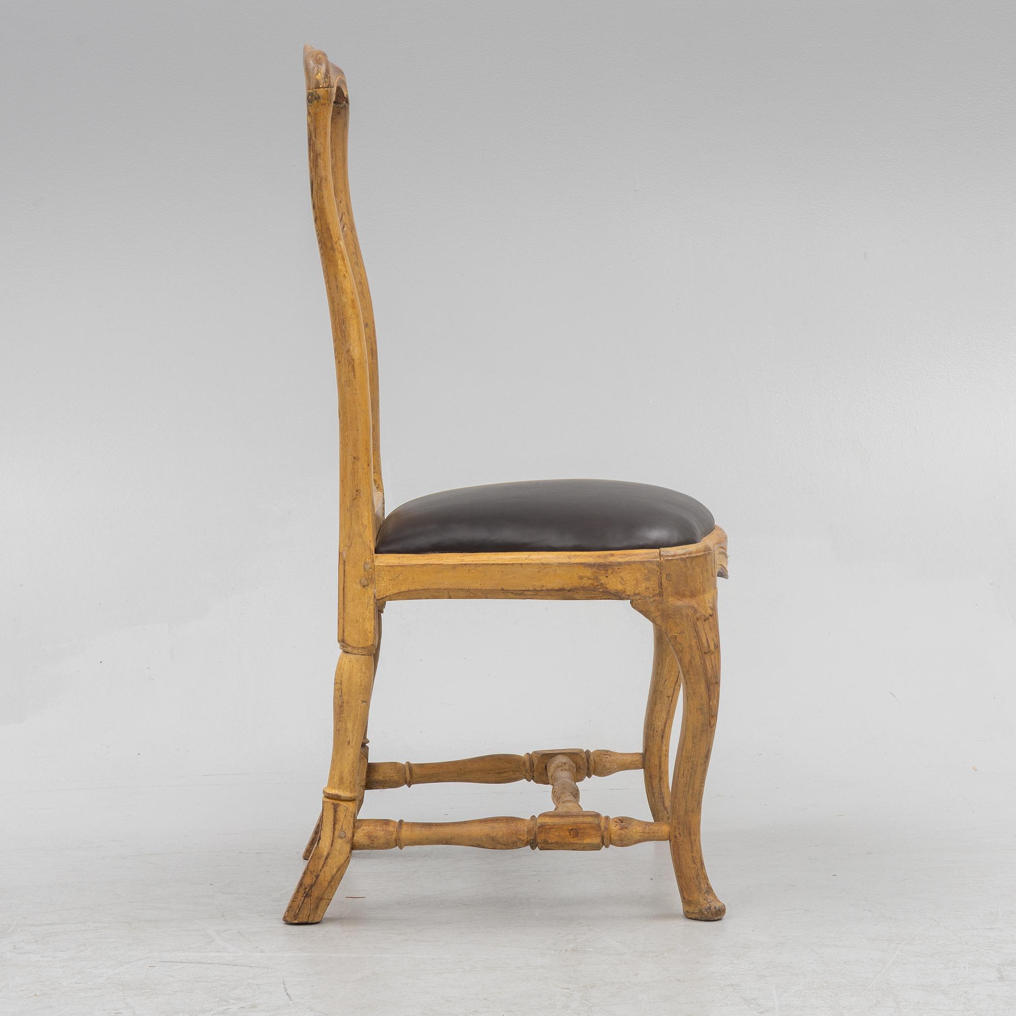 A Swedish rococo chair, later part 18th century.