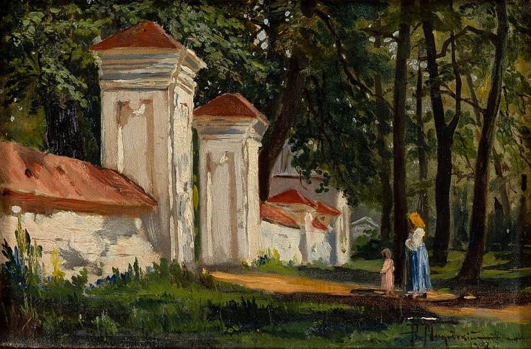 ALEXANDR MAKOVSKI, BY THE GATES OF THE MONASTERY.