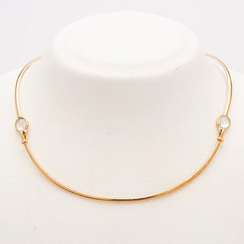 Vivianna Torun Bülow-Hübe, Necklace, 18K gold set with two moonstones, by Georg Jensen, Denmark.