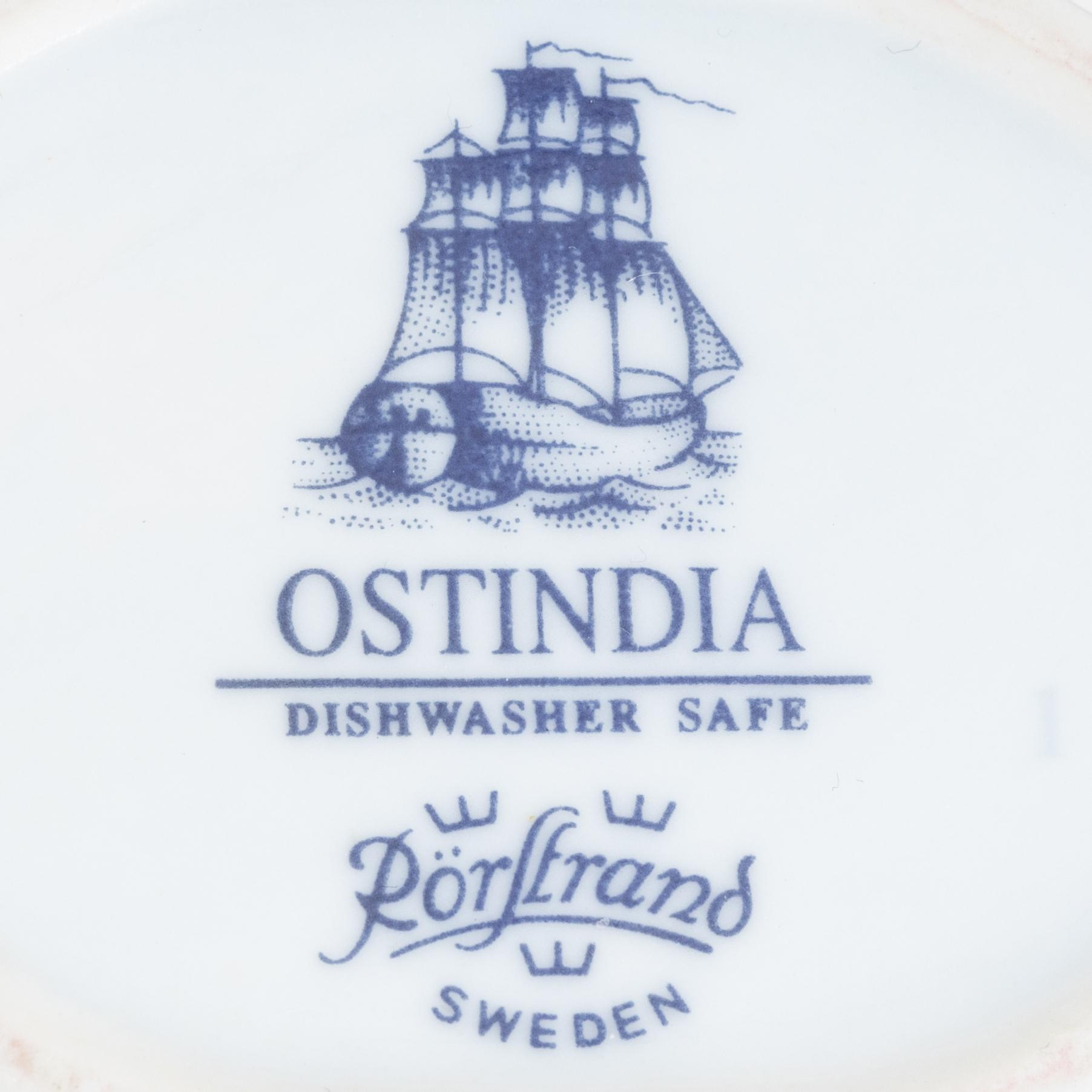 Matservis, 40 delar, porslin, "Ostindia", Rostrand.