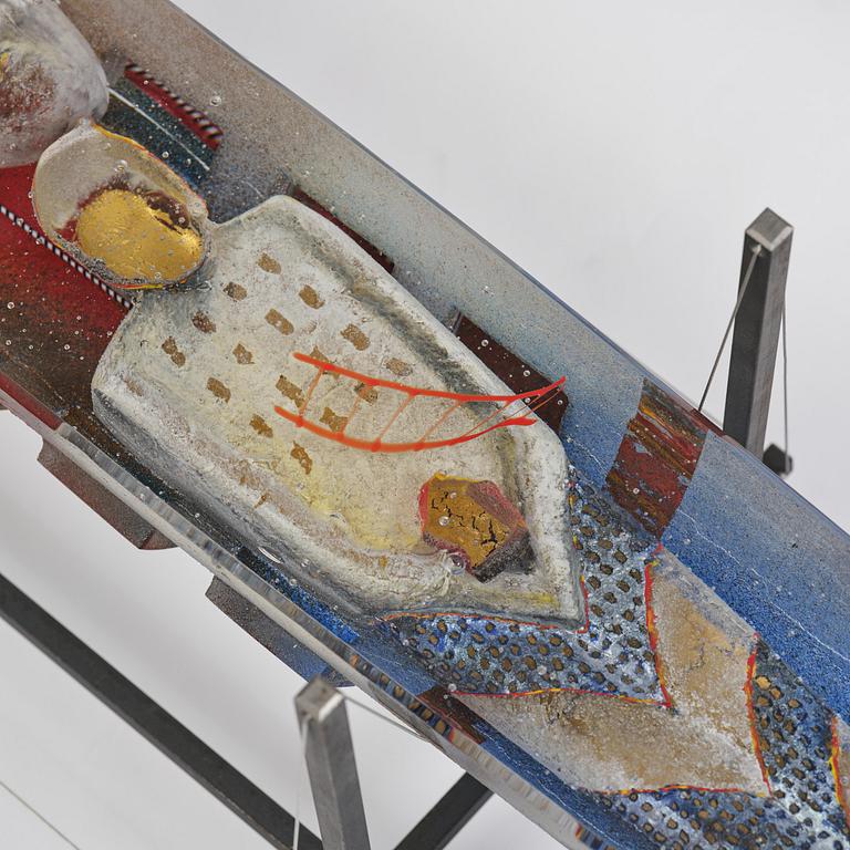 Bertil Vallien, "Sleeping Princess un-20", a unique sand cast glass sculpture, Kosta Boda, Sweden.