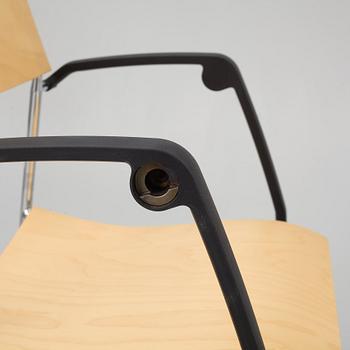 Johannes Foersom & Peter Hiort-Lorenzen, a set of six 'Campus' chairs, Lammhults, after 1992.