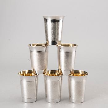 KE PALMBERG bägare 6 st sterling silver Alton Falköping 1978-80.