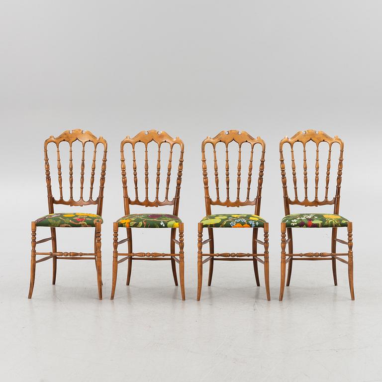 A set of four Chiavari model chairs, second half of the 20th century.