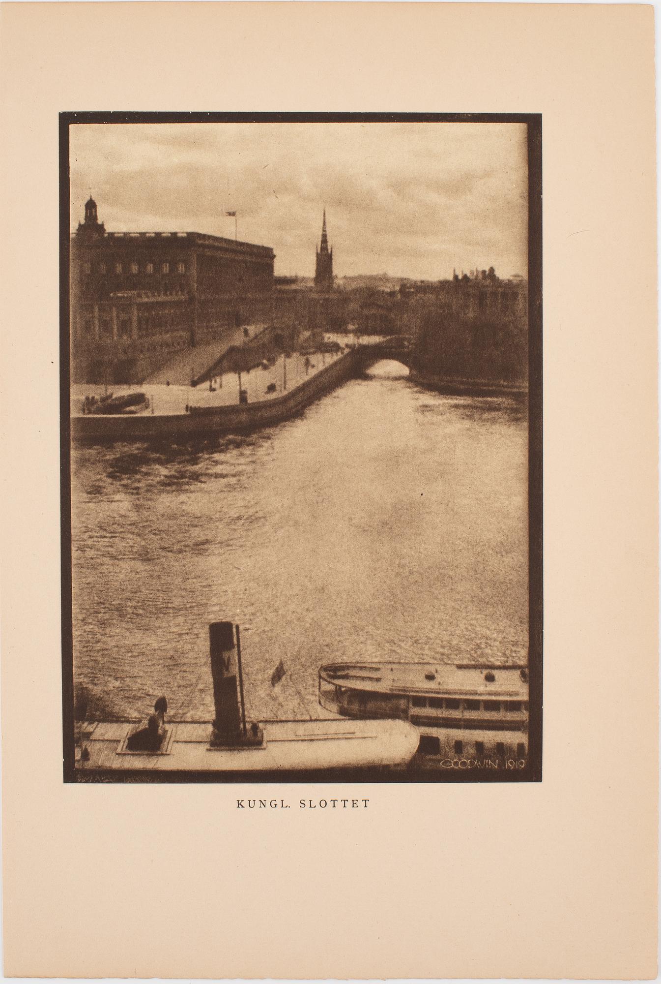 Henry B. Goodwin, four photo gravures from the book 'Vårt vackra Stockholm', signed in the negative.