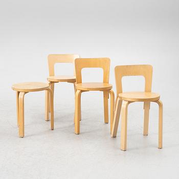 Alvar Aalto, chairs, 3 pcs, model 66 and stool, model 60, Artek, Finland.