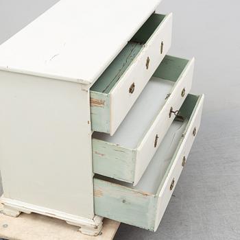 A painted chest of drawers, mid 18th Century.