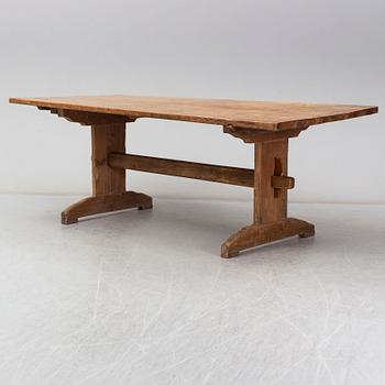 A 19th century pine table.