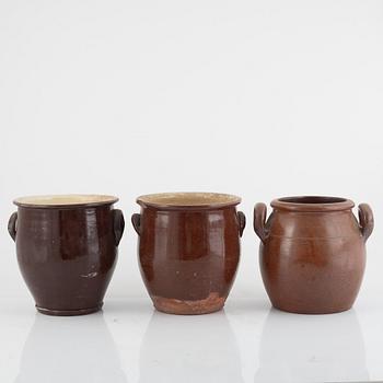 Pots, 5 pcs, 20th century.