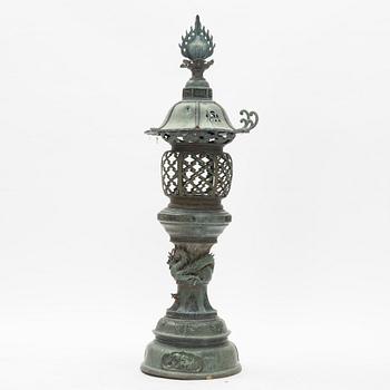 A large Japanese bronze garden lantern, early 20th Century.