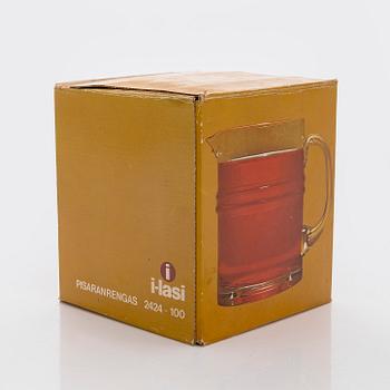 Timo Sarpaneva, a set of nine 'Ripple' drinking glasses and a pitcher, models 2424 and 2054, for Iittala.